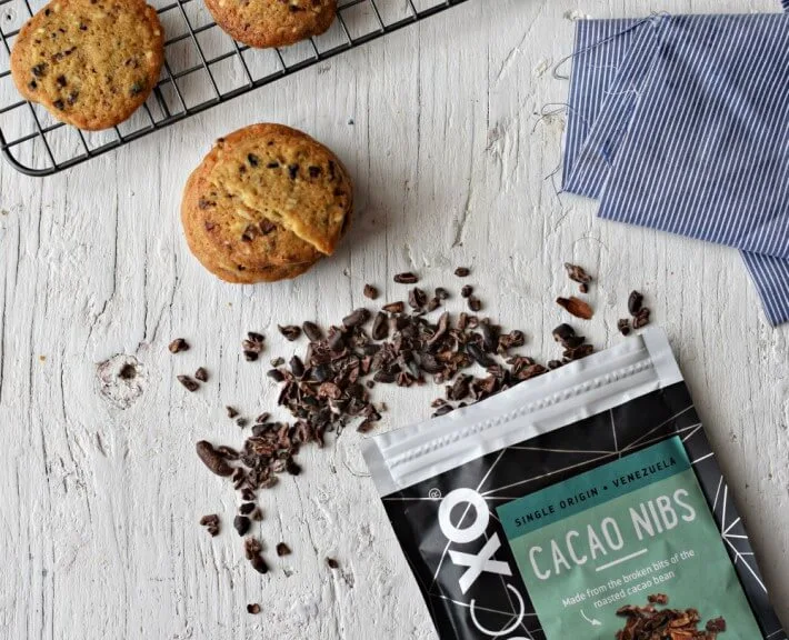 Galletas hechas con nibs de caco venezolano