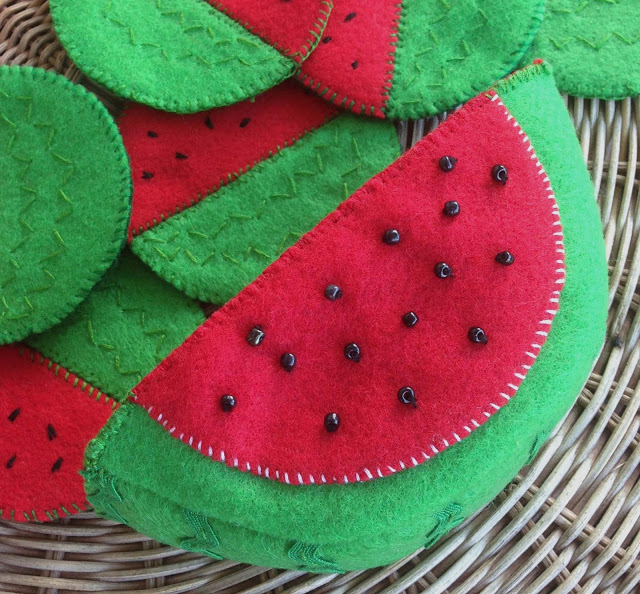 Floss & Fleece: Felt Watermelon Coaster Set