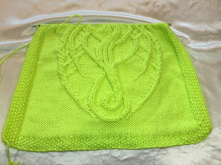partial swatch of knitted dragon