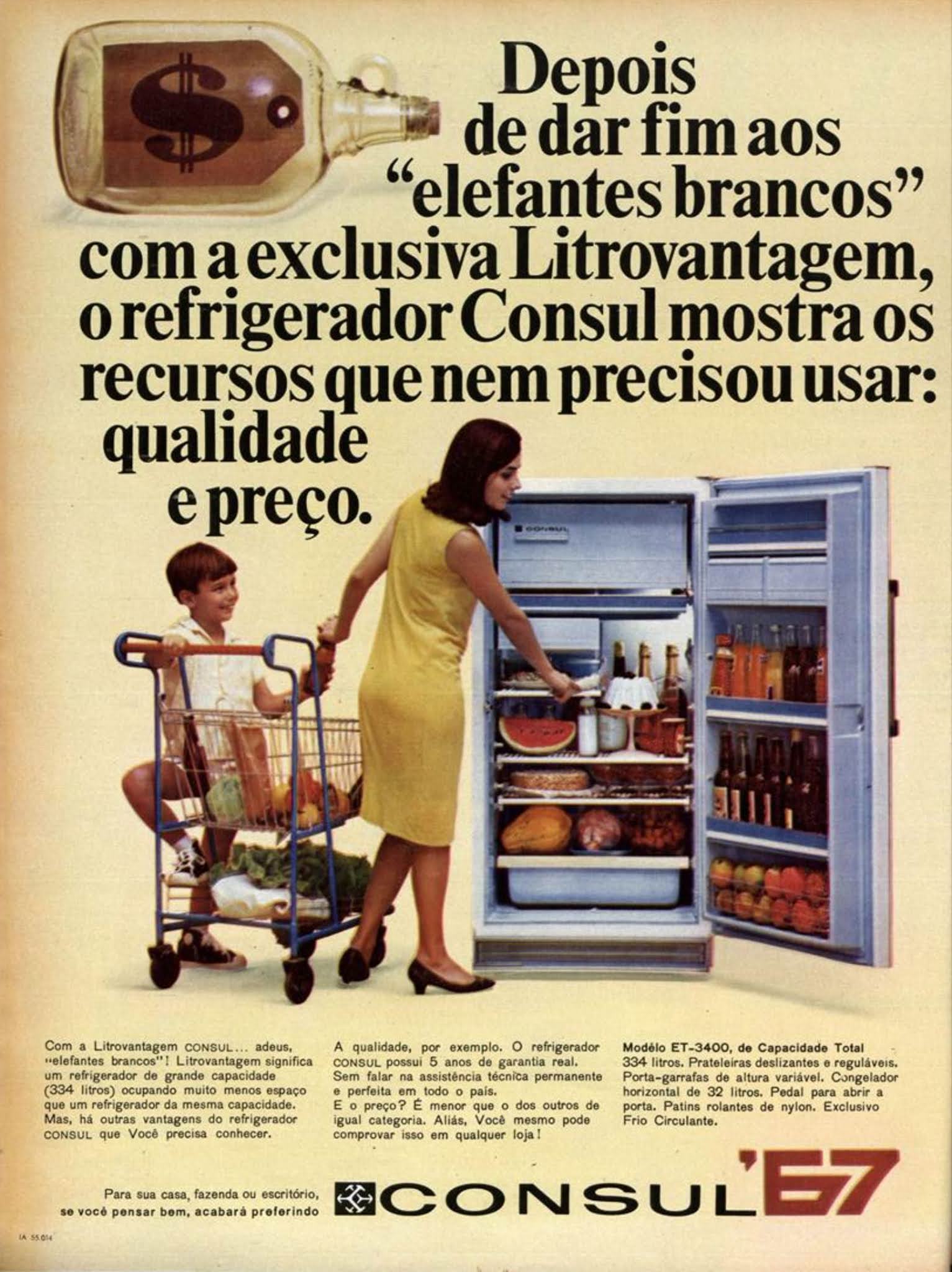 Anúncio antigo do Refrigerador Consul veiculado em 1967