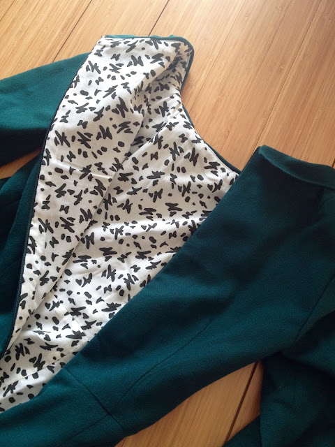 Diary of a Chain Stitcher: Bottle Green Wool Sew Over It Joan Dress