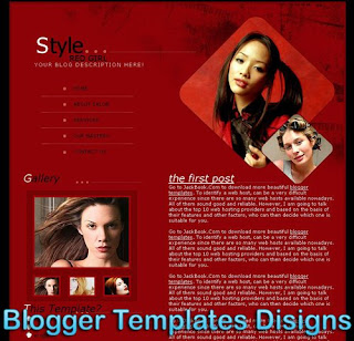 Theme Red Girl XML Blogger Templates