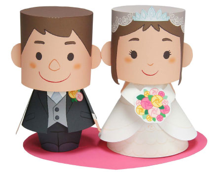 Bride and Groom Papercraft