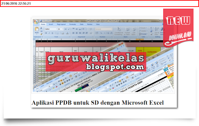 Download Aplikasi PPDB untuk SD dengan Microsoft Excel Terbaru 