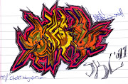 Bocetos de graffitis SKL x2 y medio fondo de colores 2011