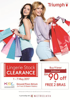 Triumph Lingerie Stock Clearance at KSL City Johor Bahru (1 May - 7 May 2017)