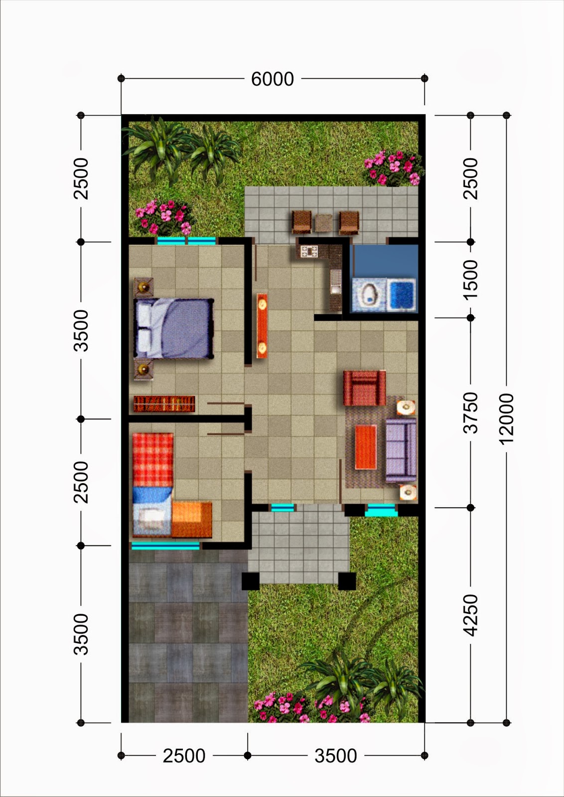 Rencana Cerdas Denah Rumah Minimalis Type 36  Inspiratif