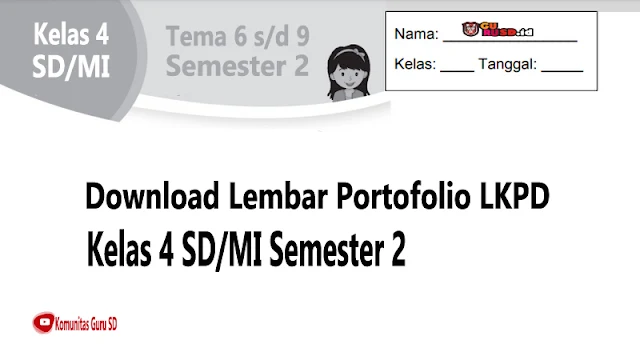 Download Lembar Portofolio LKPD Kelas 4 SD/MI Semester 2
