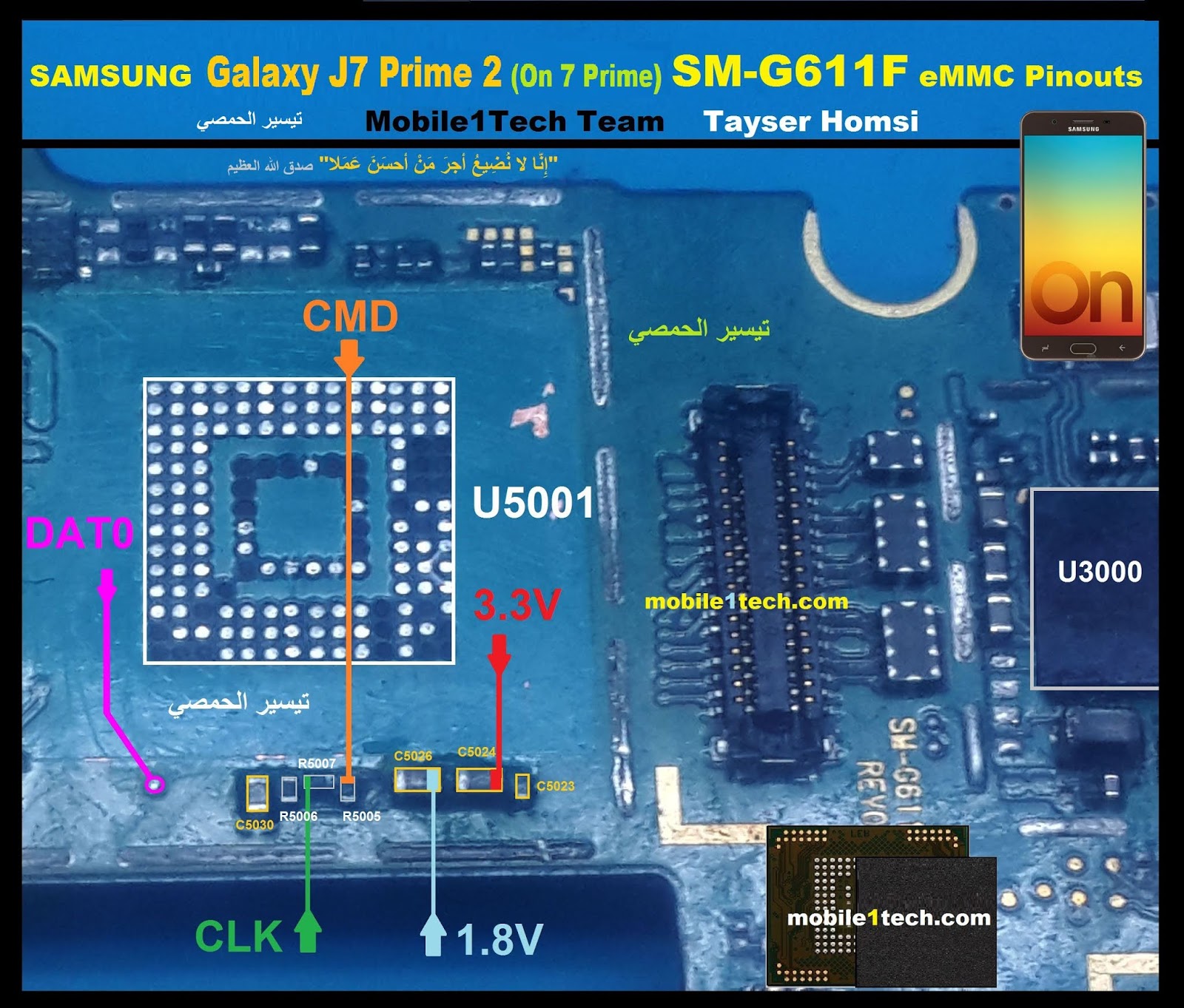 Samsung Galaxy J7 Prime 2 G611f Emmc Pinout
