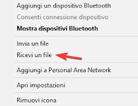 Ricevi un file tramite Bluetooth