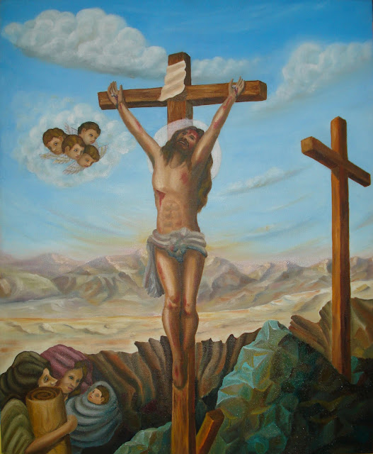 Saban, pinturas, arte, cristo, jesucristo, crucifixion, guatemala, hermanosaban