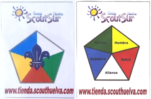 La insignia del pentágono de Scouts Católicos de Andalucía de Scoutsur