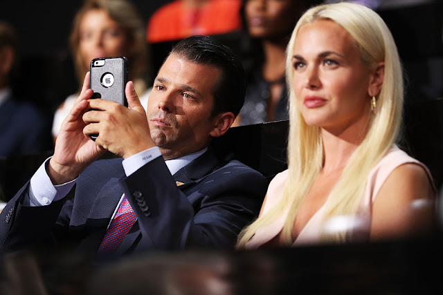 Donald Trump Jr on cell phone