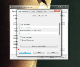 cara memberi password pada winrar
