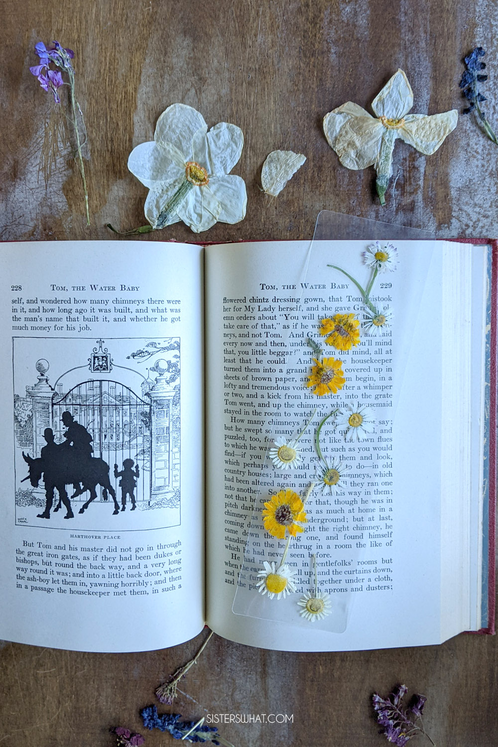 Dried Flowers Pasted on Handmade Paper - Bookmark