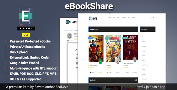 eBookShare v1.9.5 – eBook hosting and sharing script