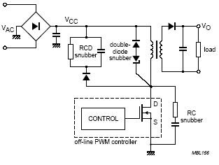 Mosfet Snubber Flyback Converter Circuit