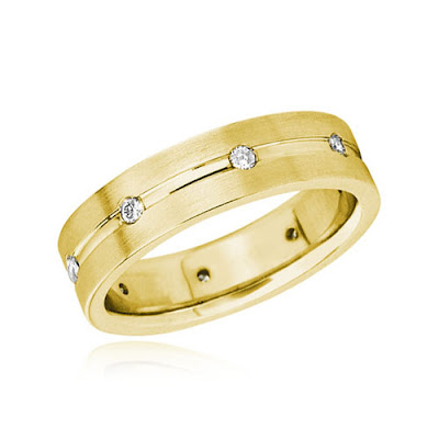 Gold Wedding Band on 14k Gold Mens Band