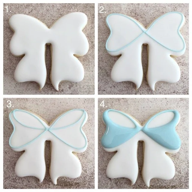 Decorated sugar cookie bow tutorial