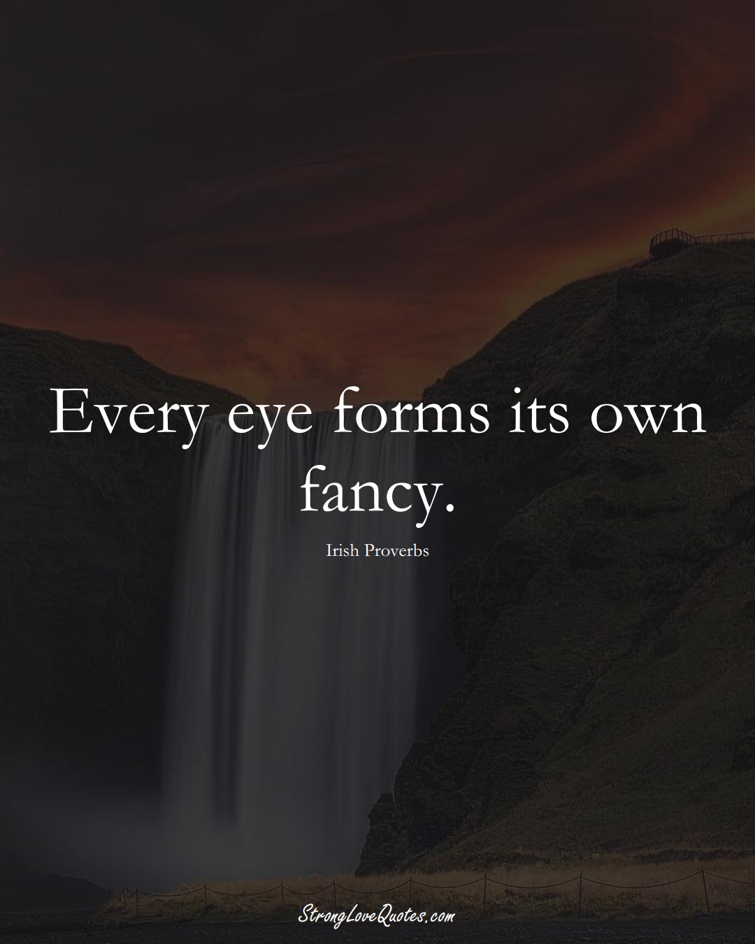 Every eye forms its own fancy. (Irish Sayings);  #EuropeanSayings