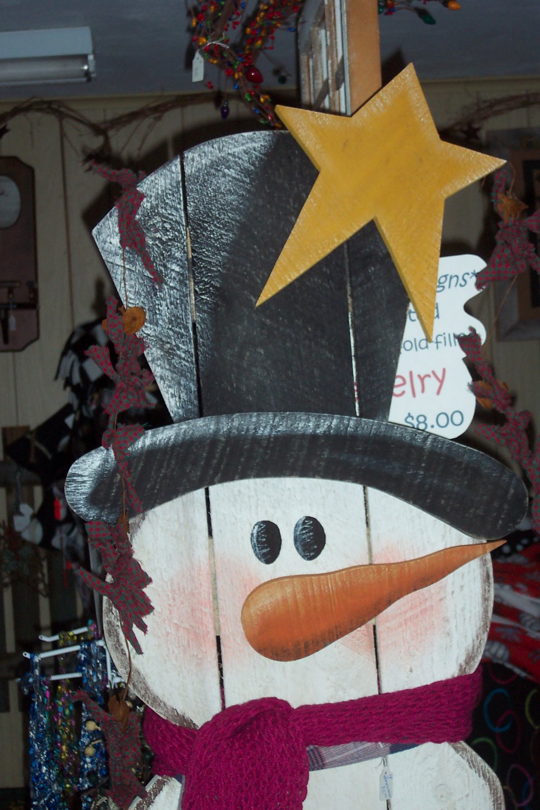 Primitive Wooden Snowman
