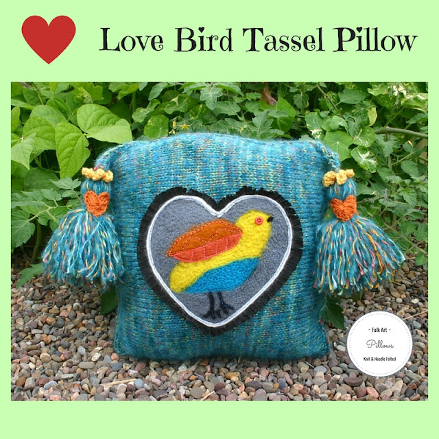 Love Bird Tassel Pillow by Minaz Jantz