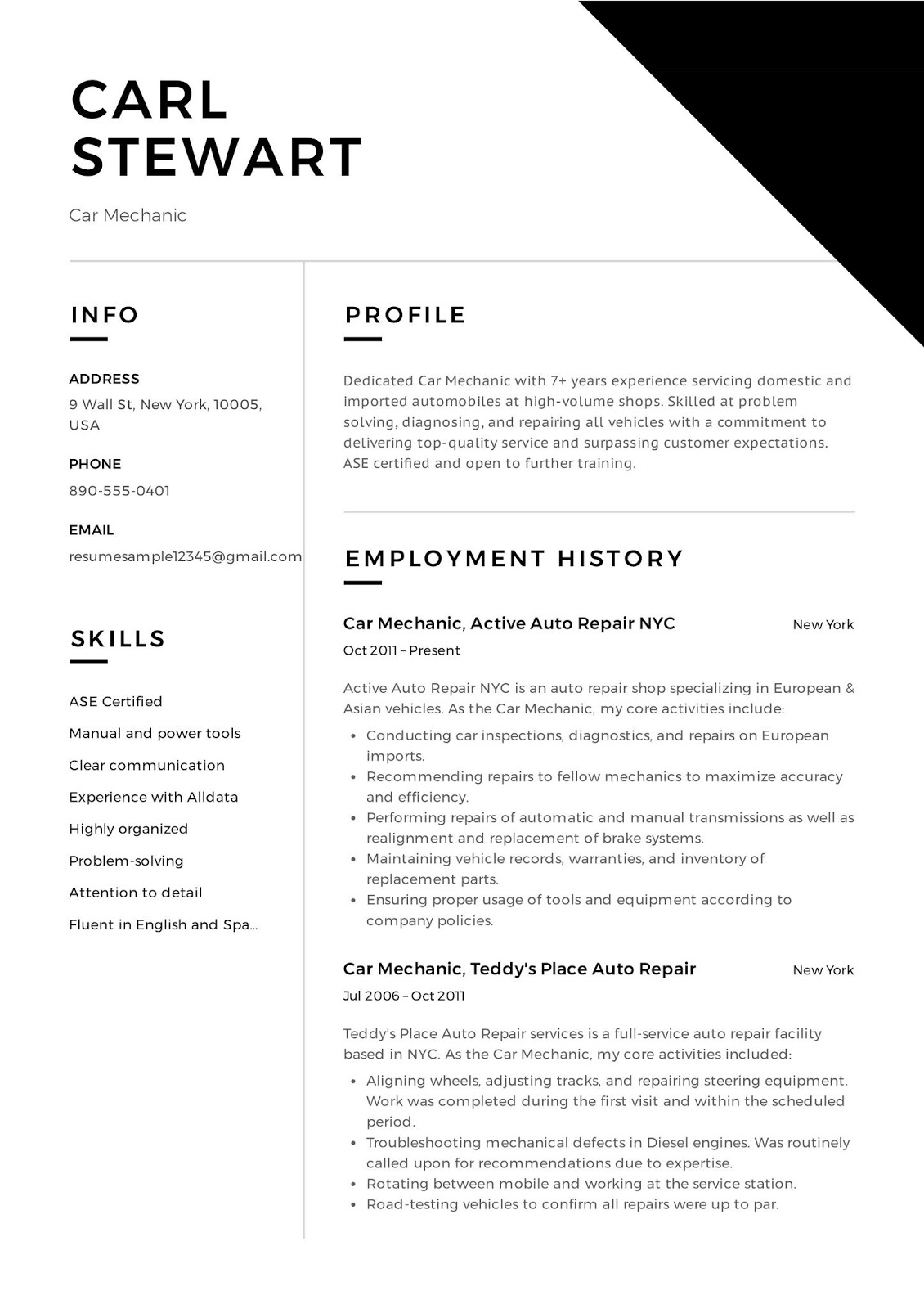 Mechanic Resume Examples 2019 , diesel mechanic resume examples 2020, auto mechanic resume examples, aircraft mechanic resume examples, automotive mechanic resume examples, military mechanic resume examples