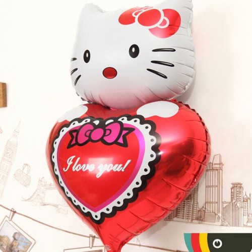 Balon Foil Hello Kitty I LOVE YOU (Ukuran Besar)