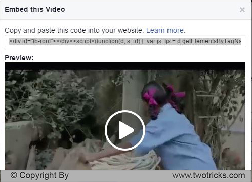 Embed Facebook Video in Website