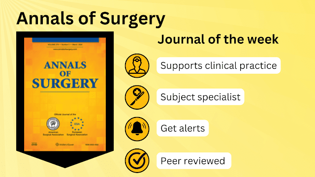 front cover of the journal annals of surgery