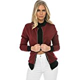 JIEPING Women Jacket Zipper Closure is Contracted Cool Bomber Jacket Outwear