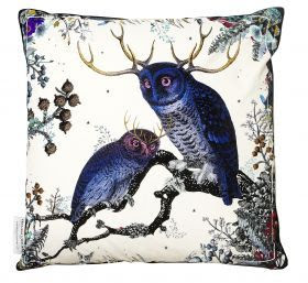 Twin Owls Cushion by Kristjana S Williams - Rume