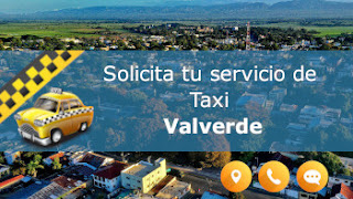 servicio de taxi y paisaje caracteristico en Valverde
