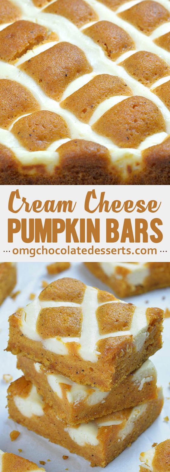 Pumpkin Bars with Cream Cheese is simple and easy dessert recipe for fall baking season.
