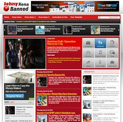 Johny Red White Blogger Template Free Download