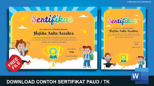 Gratis Sertifikat PAUD .doc :  Download Kumpulan Sertifikat PAUD Dan TK Microsoft Word