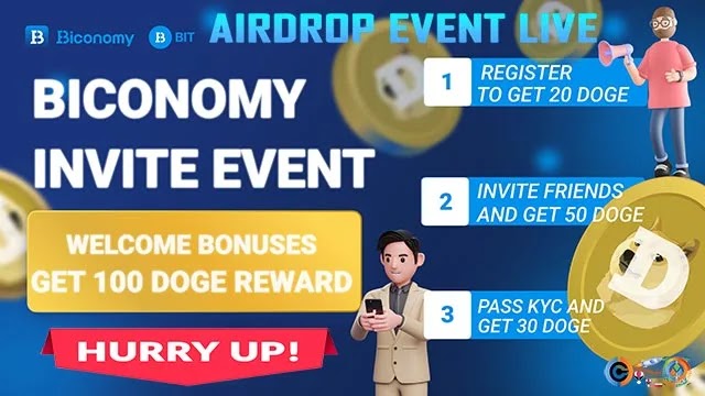 BICONOMY Exchange Airdrop of 100 $DOGE Coin Free