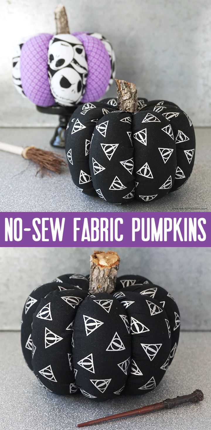 No-Sew Fabric Pumpkins