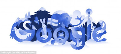 Google Doodle elaborado con motivo del centenario de la indpendencia de Finlandia