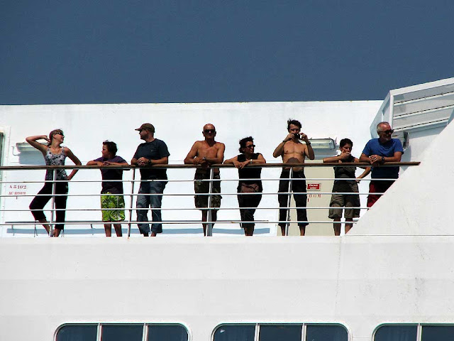 Passengers on Mega Express, Corsica Ferries, Porto Mediceo, Livorno