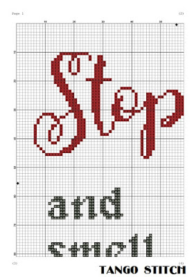 Stop and smell the roses funny cross stitch pattern