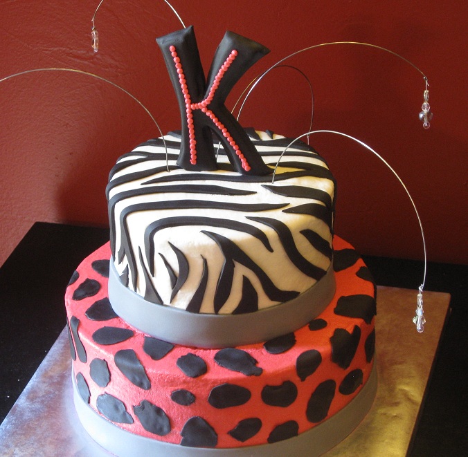 Hot Pink Animal Print Cake. Posted by Katie's Cakes at 1:18 PM