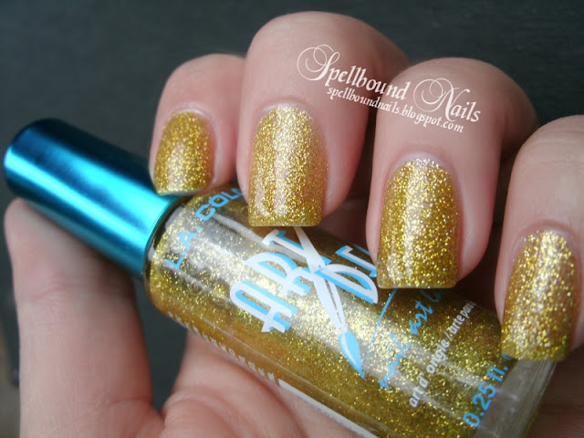 a week of glitter gold glitz Art Deco Spellbound nails nailart nail art mani manicure polish LA Colors