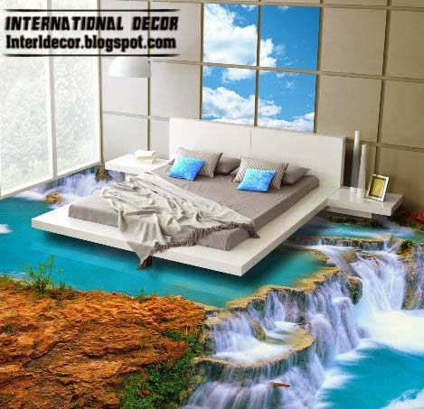 3d floor, 3d floor murals, bedroom flooring