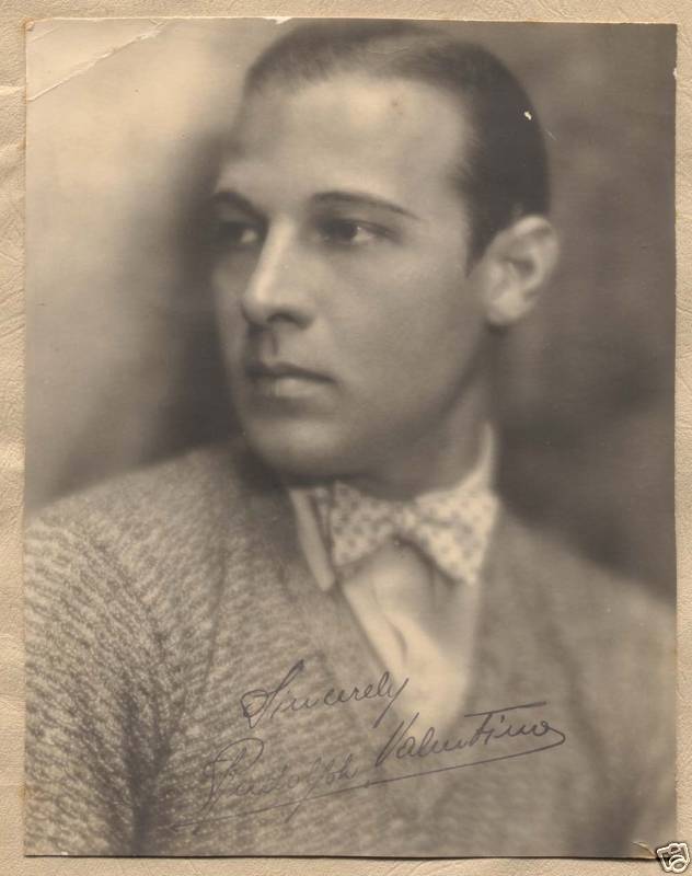 Studio portrait autographed by silent film superstar Rudolph Valentino