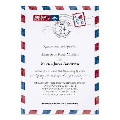 Airmail Letter Wedding Invitation