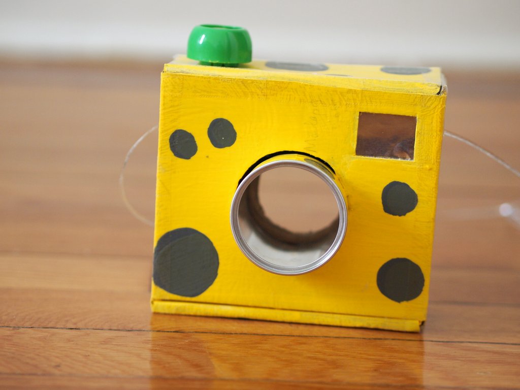 Pink Stripey Socks: Kids' Cheesy Cardboard Camera