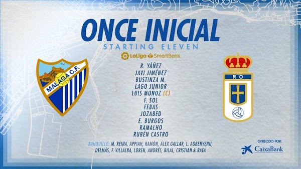 Málaga - Oviedo, alineaciones oficiales
