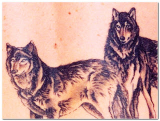 head wolf tattoo classic design