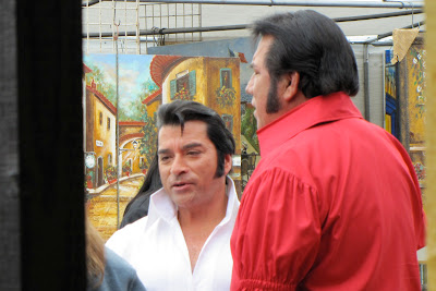 Puerto Rican and Giant Elvis at the Orange County Elvis Festival, Orange County Fairgrounds, Costa Mesa, CA #Elvisfest #Elvis #California www.thebrighterwriter.blogspot.com